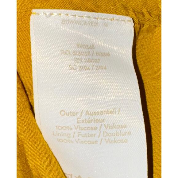 Boden Amee Midi Dress Asymmetrical Ruffle Floral Womens Sz 4 Cottagecore Mustard - Picture 12 of 13